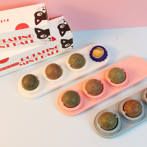 Catnip spinning ball, cat self-pleasure toy manufacturer, teeth cleaning, chewing wood, polygonum, mint cat snacks