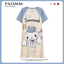 儿童睡衣夏季2014新款批发短袖女童睡裙中大童小女孩亲子装连衣裙