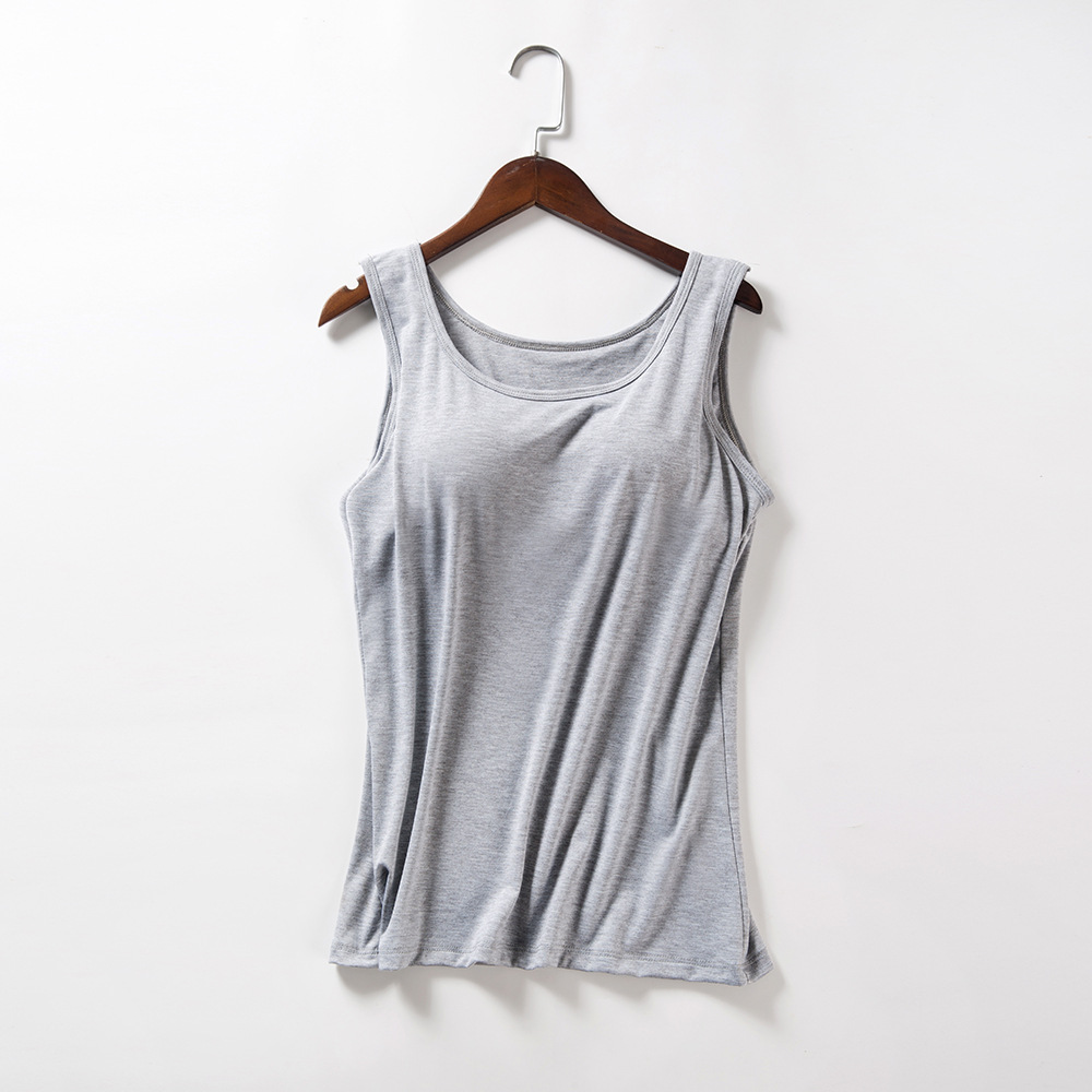 モーダルは胸パッド付きベスト女性の薄い夏のスポーツヨガカップ一体式下着【メーカー直販】