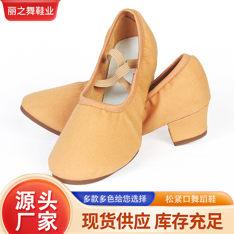 Wholesale lace-free heel dance shoes women's body adult ballet shoes soft bottom indoor outsole teacher dancing shoes