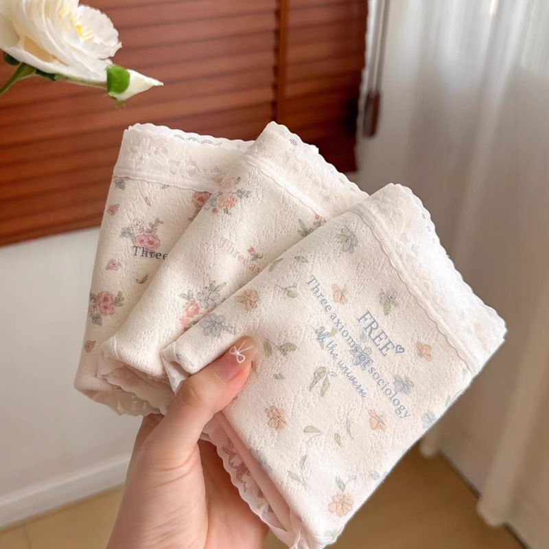 Garden diary ~ 7A Japanese cute floral underwear women's cotton cotton antibacterial crotch ladies briefs wholesale