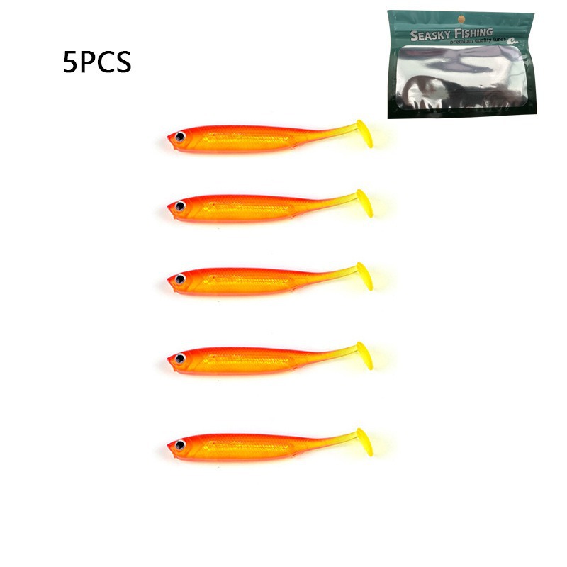 Luya cebo suave biónico Arco Iris cebo traje rollo T cola tiro largo agua dulce mar pesca bajo osmanthus pescado Cruz boca cebo falso