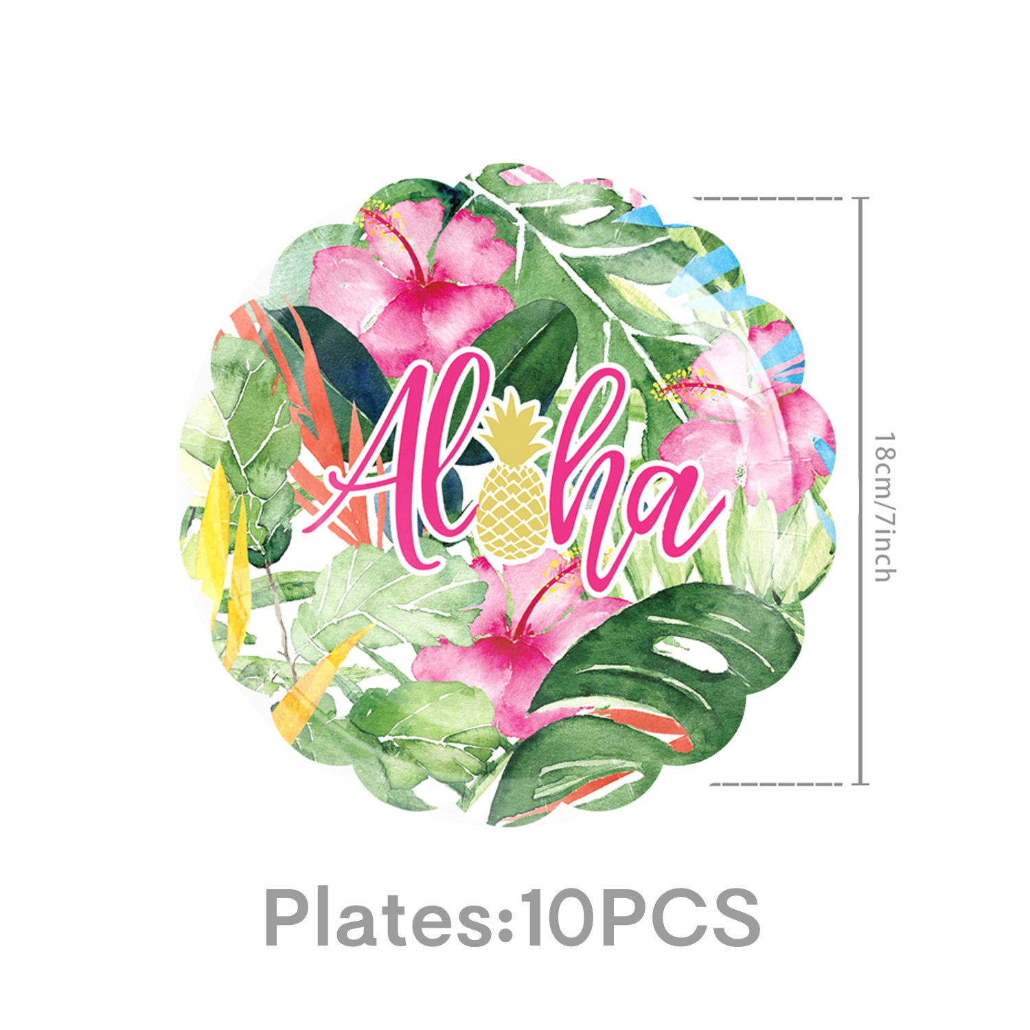 Verano tema hawaiano flamenco piña fiesta vajilla desechable bandeja de papel taza de papel bandera suministros de mantel