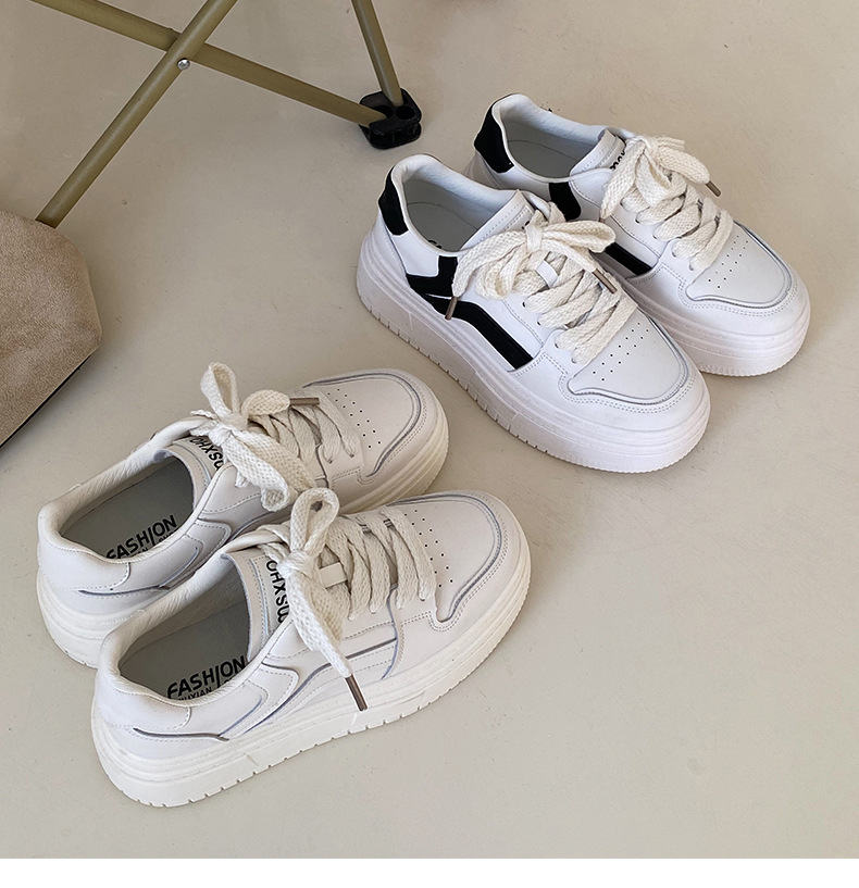 Queen Fan – chaussures de sport à semelles épaisses pour femmes, petites chaussures blanches, Style coréen, Cool Board, pour étudiantes, nouvelle collection automne/hiver 2022_voghion.com