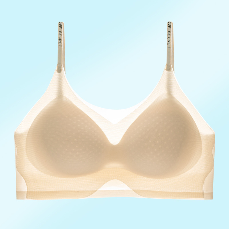 Ropa interior de levantamiento delgado, pecho pequeño para mujer, sujetador fruncido, copa fija sin costuras, antiflacidez, sin anillo de acero, hermoso sujetador trasero