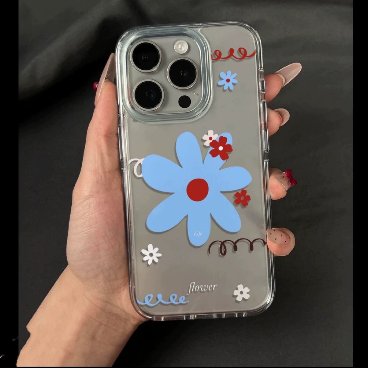 Чехол для телефона с цветочным узором совместимый с Apple, трубка, iPhone 15, iPhone 16 Pro Max