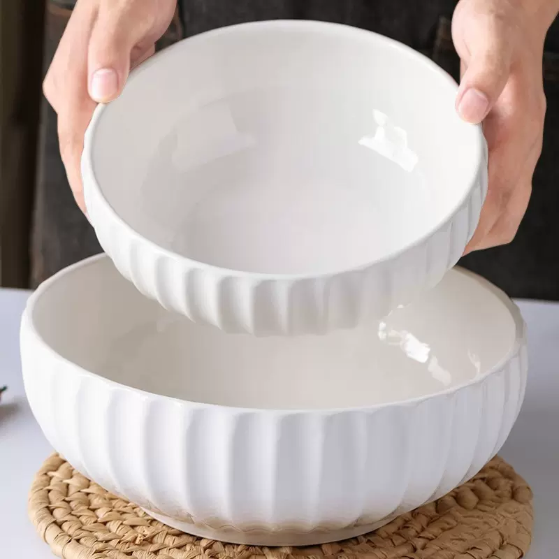 家用特大号陶瓷汤盆创意纯白大汤碗酸菜鱼碗大盆大码面碗餐具大碗