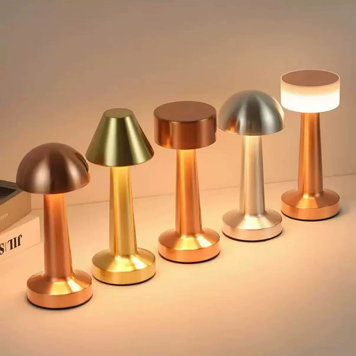 跨境LED可充电哑铃蘑菇台灯清吧桌面创意餐厅创意装饰氛围灯批发