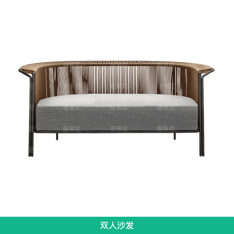 Conjunto de sofá sencillo para exteriores, resistente a la lluvia y al sol, combinación de muebles de ocio para jardín, balcón y terraza. image 8