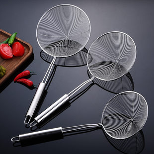Cross -border exclusive stainless steel leakage germs line leaky hot pot frying oil compartment filtering spoon net leak 201 round tube spoon spoon