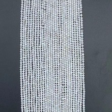 厂家批发天然白玛瑙圆形切面刻面散珠 切角长链饰品配件