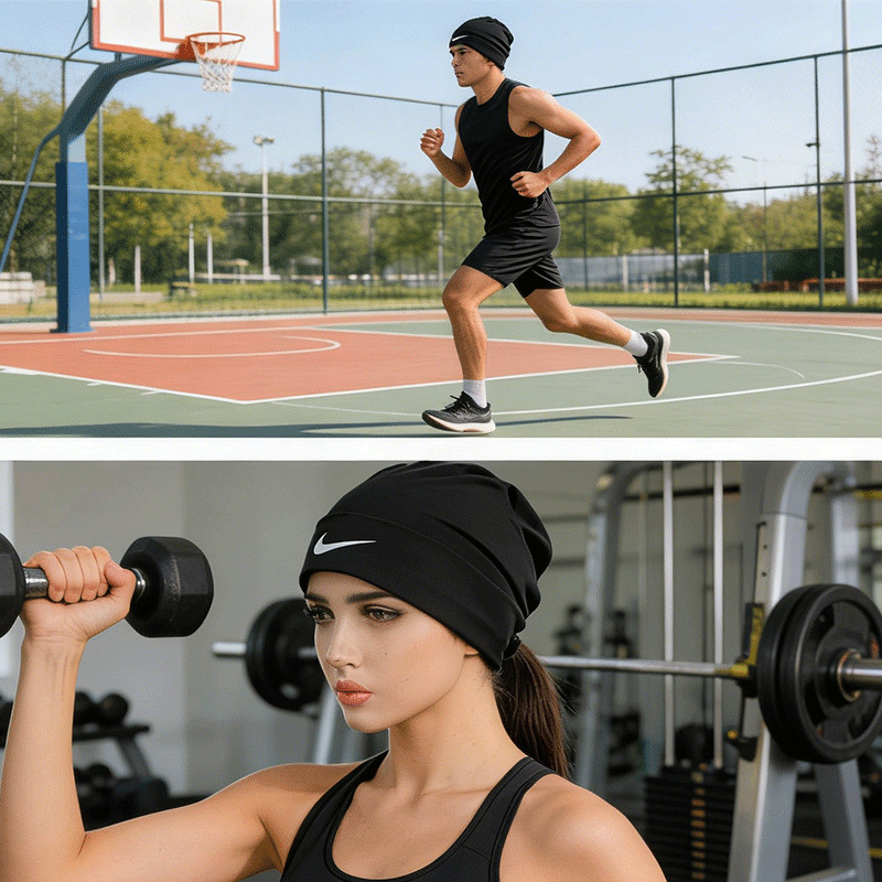 European and American Trendy Nylon Knitted Hats for Men and Women, Fashionable Warm Turban Hats, Outdoor Autumn and Winter Warm Cycling Hats