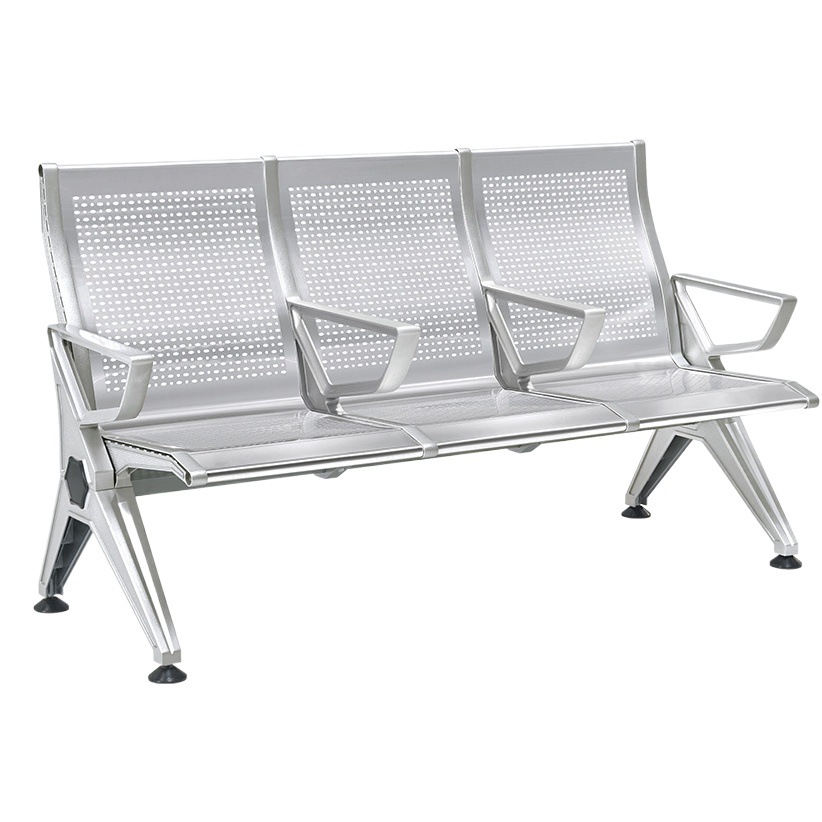 Fábrica al por mayor Silla de fila Silla de aeropuerto Silla de espera de Banco de hospital Silla de espera de aleación de aluminio + acero laminado en frío asiento público