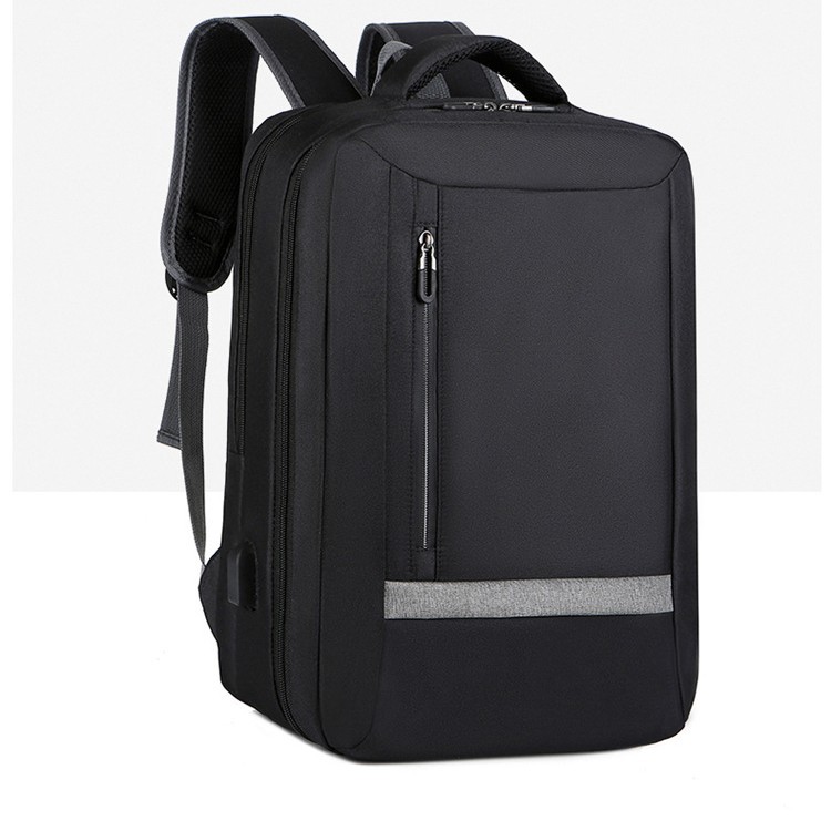 Mochila de negocios de gran capacidad para hombre, mochila USB cómoda y transpirable, mochila de nailon, mochila escolar con logotipo impreso