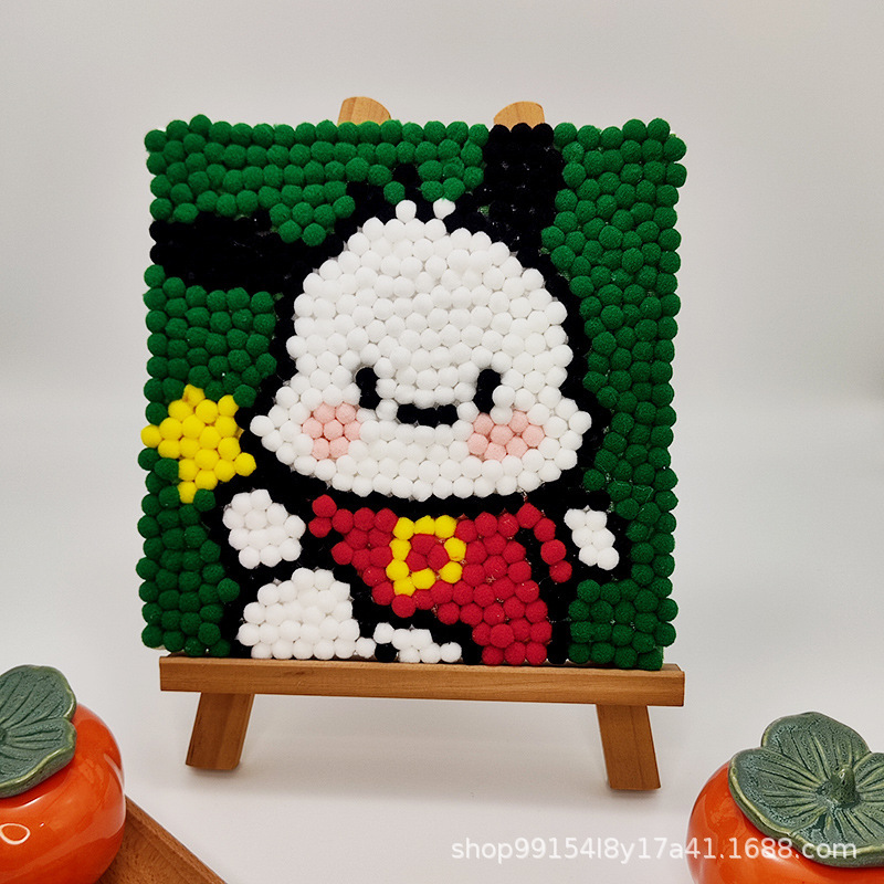 DIY ヘアボール絵画手作り材料パッケージクリエイティブ子供の漫画アニメーション装飾絵画ステッカー絵画屋台卸売|undefined