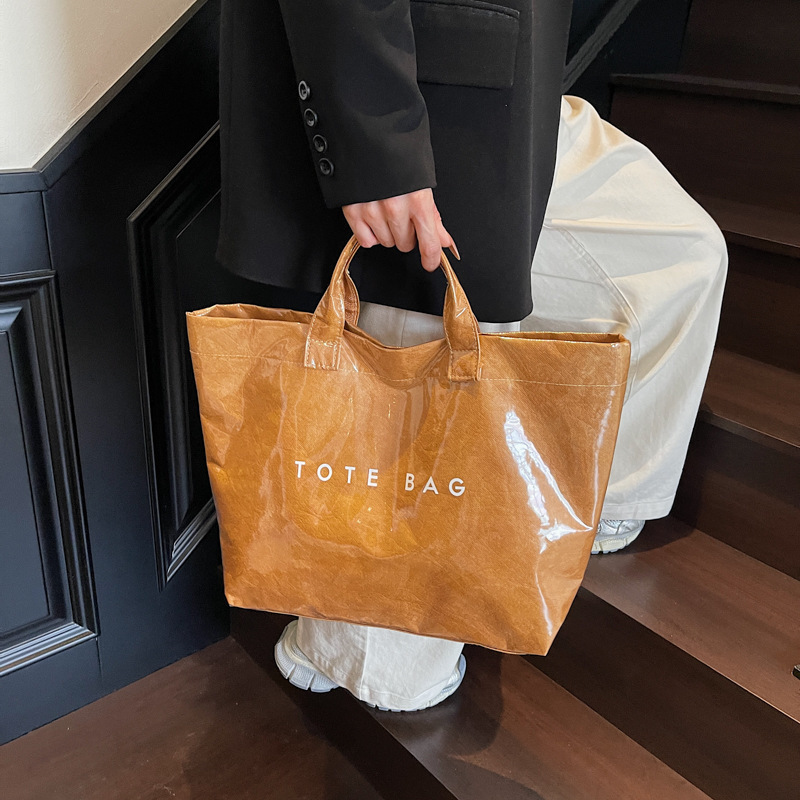 Cross-border Korean-style Women's Handbag DuPont Paper Jelly Bag Large Capacity Tote Bag PVC Waterproof High-value Shopping Bag