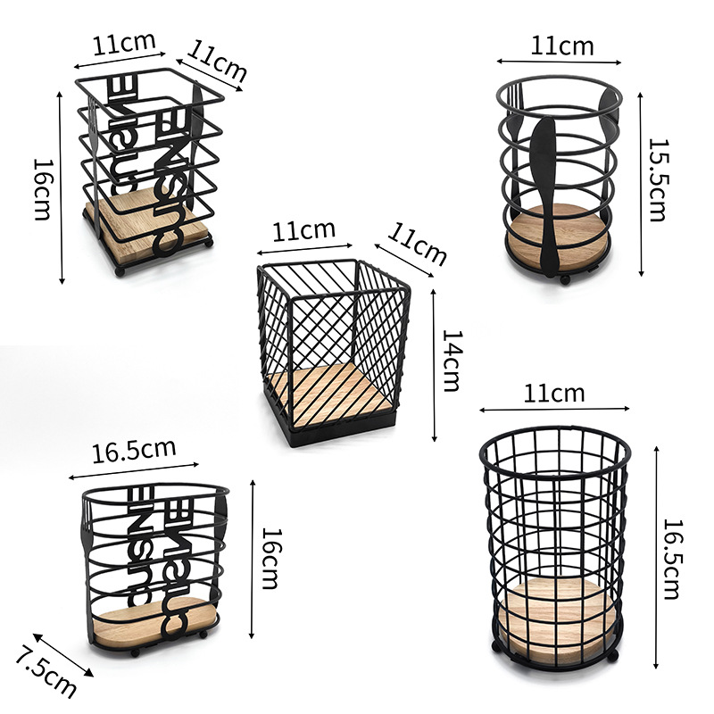 hierro forjado palillos estante palillos cesta de drenaje de almacenamiento palillos barril jaula palillos almacenamiento estante palillos caja de almacenamiento