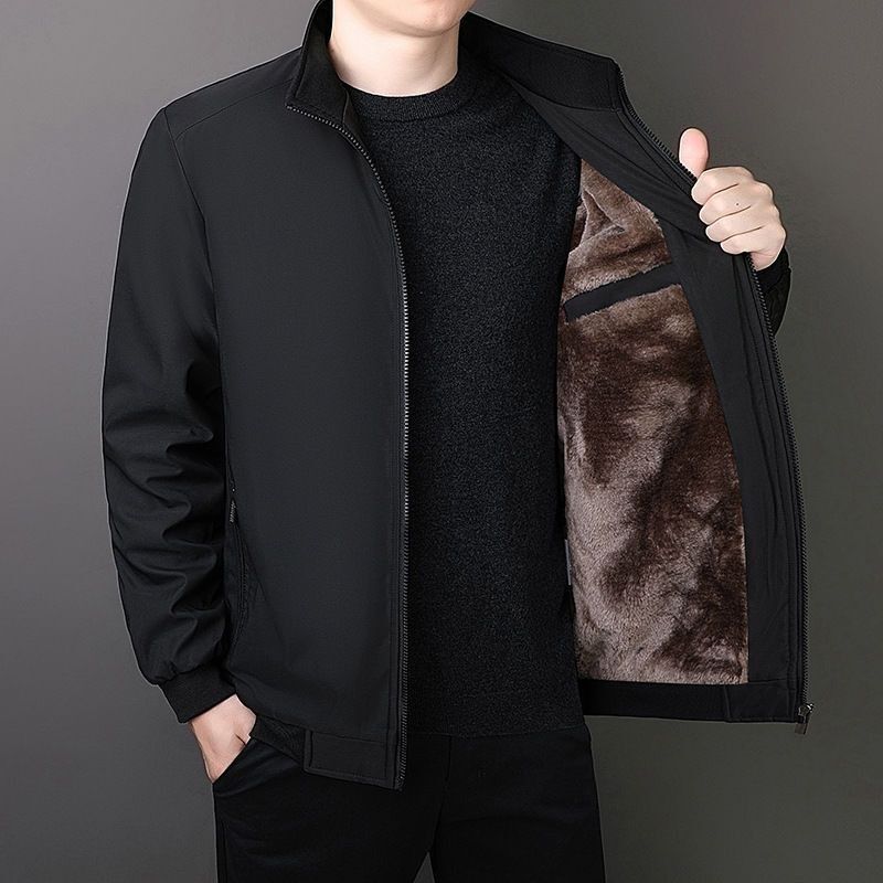 Off-Size Dad's Cotton Jacket Men's Jacket Autumn and Winter New Middle-Aged and Elderly Quilted Thickened High-End Jacket