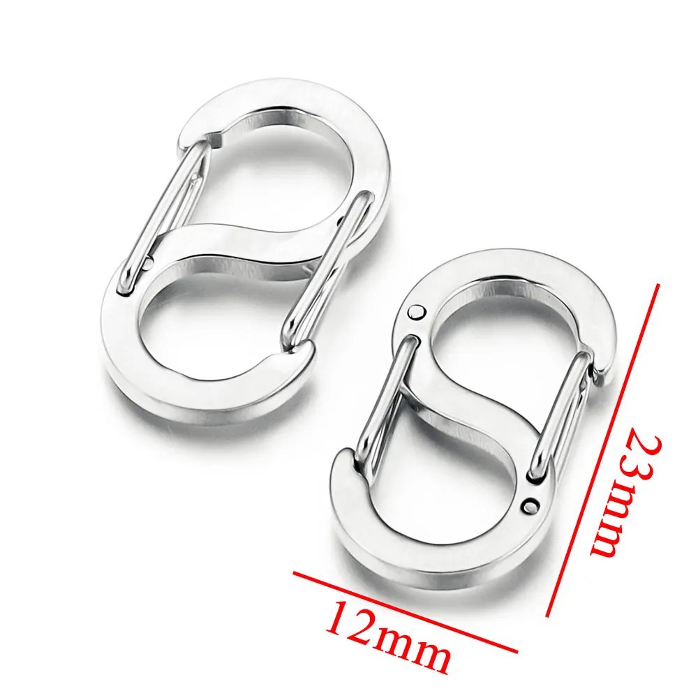Acero inoxidable hebilla de 8 palabras collar de pulsera en forma de S hebilla de conexión equipaje hebilla de suspensión rápida accesorios de ajuste de vacío hebilla