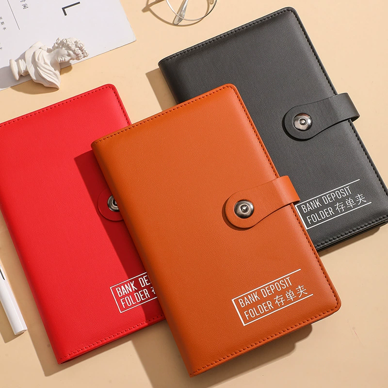 Книга для хранения депозитных квитанций, высококачественный водонепроницаемый кожаный держатель для документов, безопасная папка для файлов большой вместимости, оптом.
