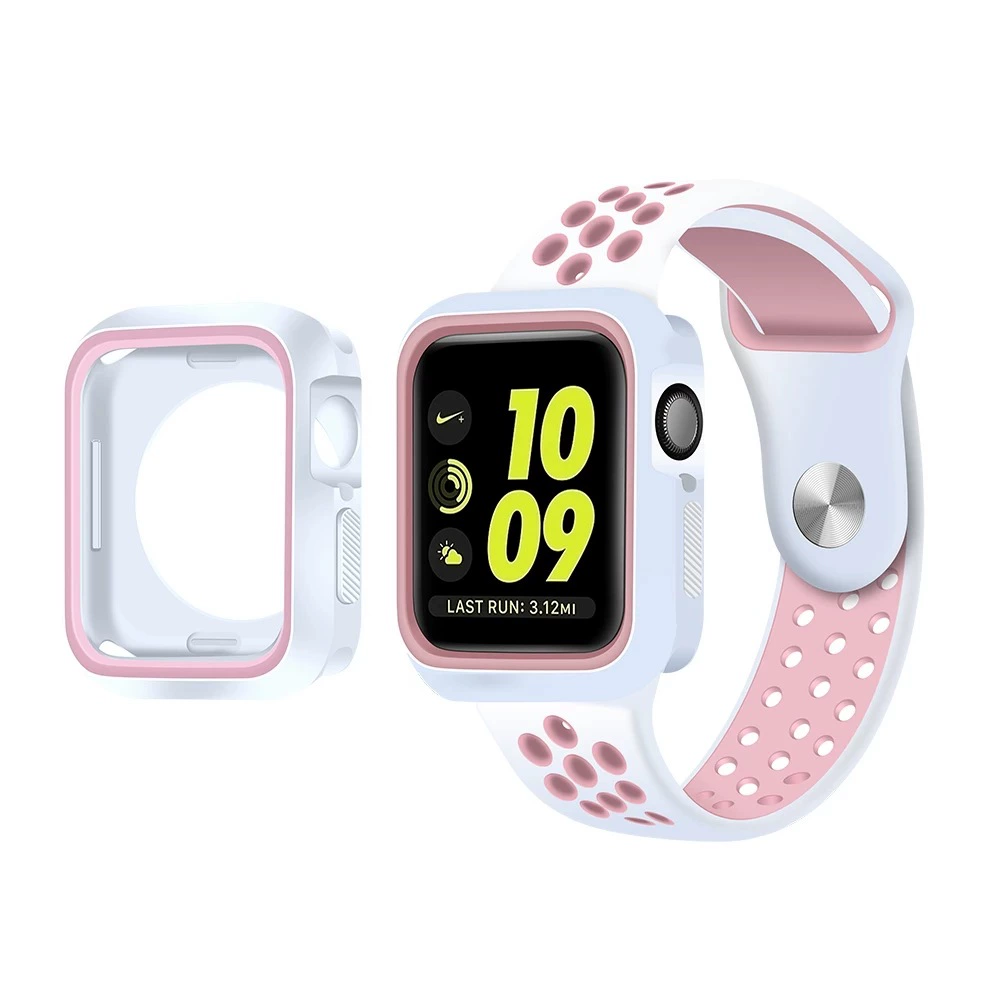 Apple, nike, silicone watch, two-color protective case