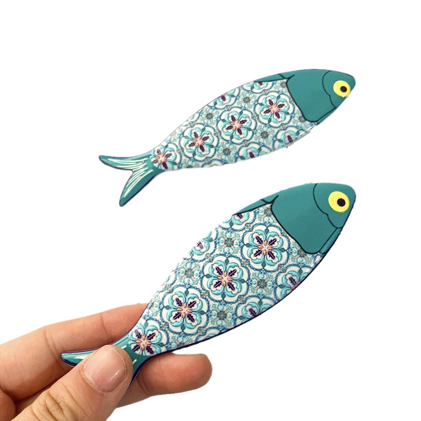 Nueva etiqueta de nevera de pescado transfronteriza estilo bohemio color material de melamina patrón en relieve decoración diaria del hogar
