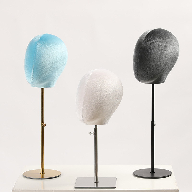 Soporte de Cabeza de Maniquí para Sombreros y Pelucas de Terciopelo para Escaparates