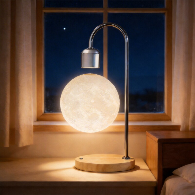 Suspended Moon Lamp 3D Printing Wireless Charging Home Decoration Led Night Light
