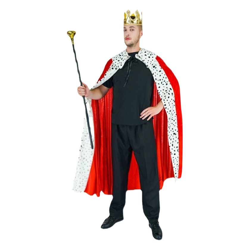 Los hombres adultos de Halloween Europea rey capa partido role play rendimiento etapa traje Cosplay