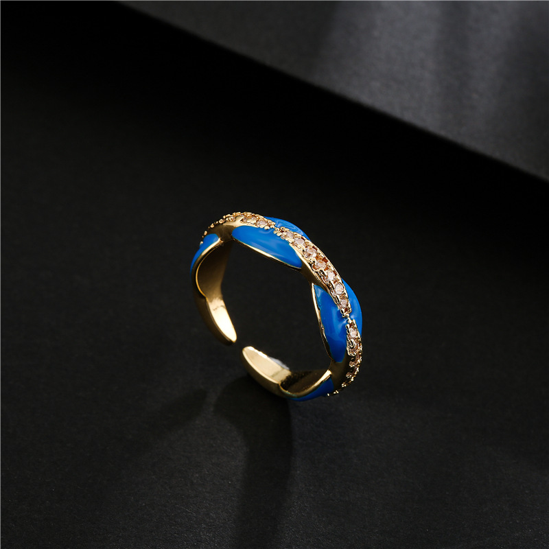 Nihaojewelry Wholesale Jewelry New Copper Inlaid Zircon Electroplating Opening Ring display picture 11