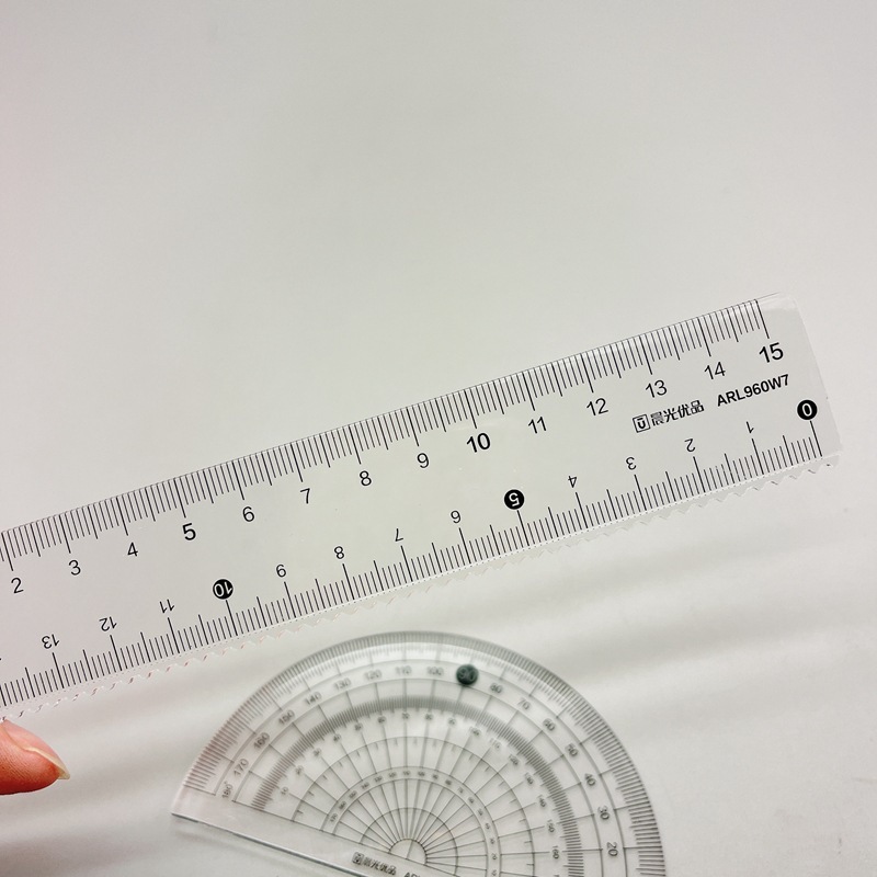 晨光优品系列防粘不沾橡皮套尺学生绘画测量透明多功能尺子960w7|undefined
