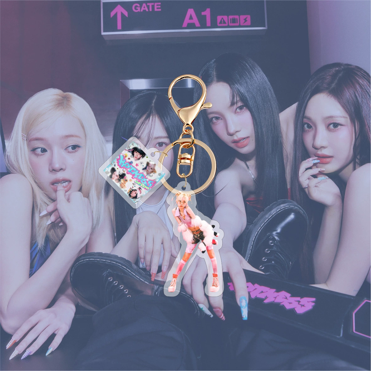 AESPA "HOT MESS" новая акриловая двусторонняя цепочка украшение окружение Winter