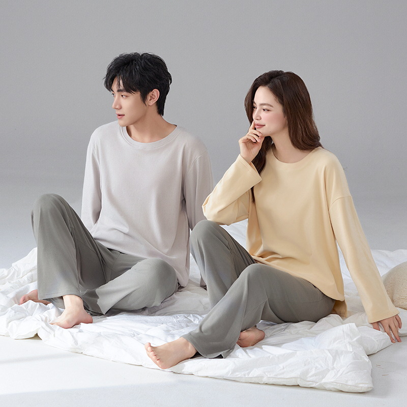 Pajamas de pareja otoño y invierno de ternudo catiónico de manga larga rayas oscuras de alta calidad caliente conjunto de ropa de hogar caliente