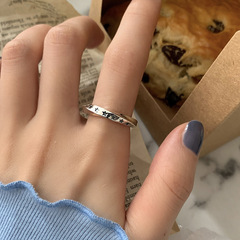 925純銀戒指女小眾設計冷淡風ins時尚不規則麻花扭結五角星戒指潮