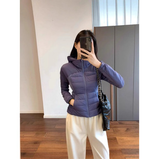 90 White Duck down Lulu Yoga Wear for Women 2025 Winter New Outdoor Liner Filled with down Lightweight Removable Hood down Jacket