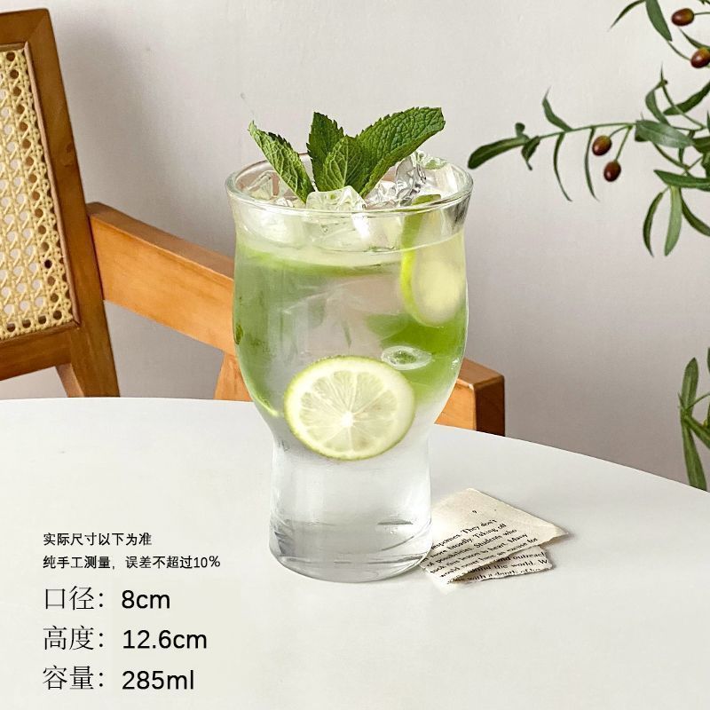 网红餐厅宽口果茶杯容量玻璃杯子奶茶饮品果汁杯冷饮杯子默认|undefined