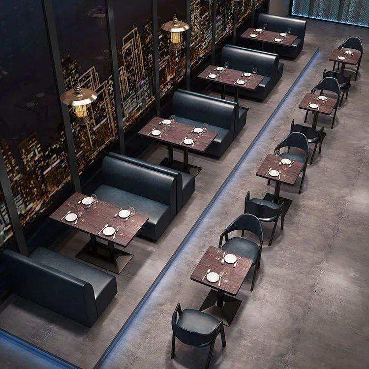 咖啡厅西餐厅奶茶店靠墙卡座沙发音乐酒吧火锅店甜品店桌椅组合|undefined