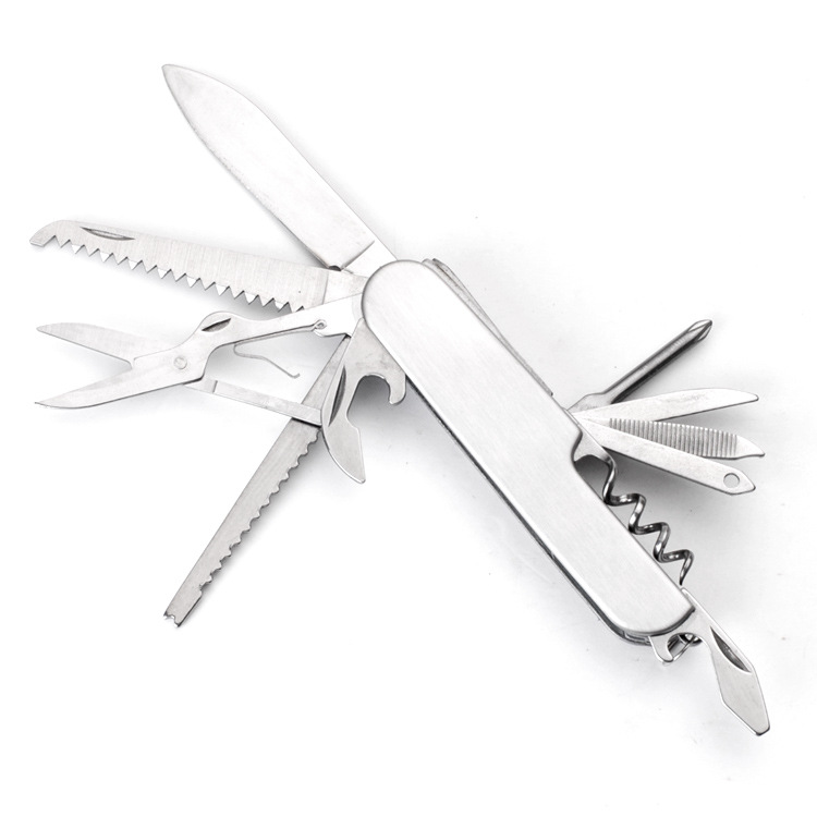 多功能小刀折叠小刀7开小刀草莓小刀带剪刀防身礼品专用工具