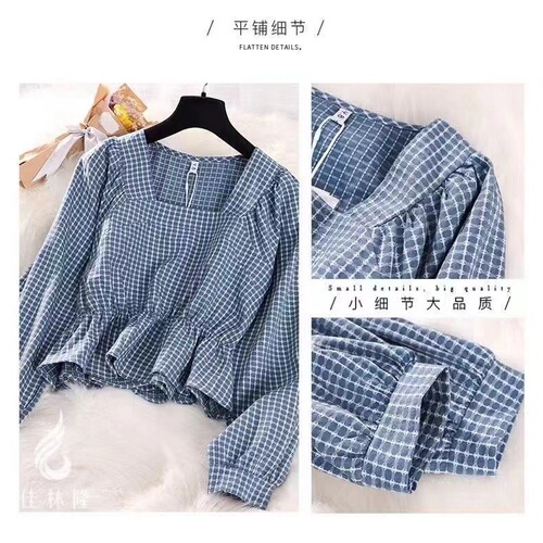 Yarn-dyed jacquard medium grid double-sided grid washing fabric shirt dress halter top children's clothing fabric soft, small and fresh