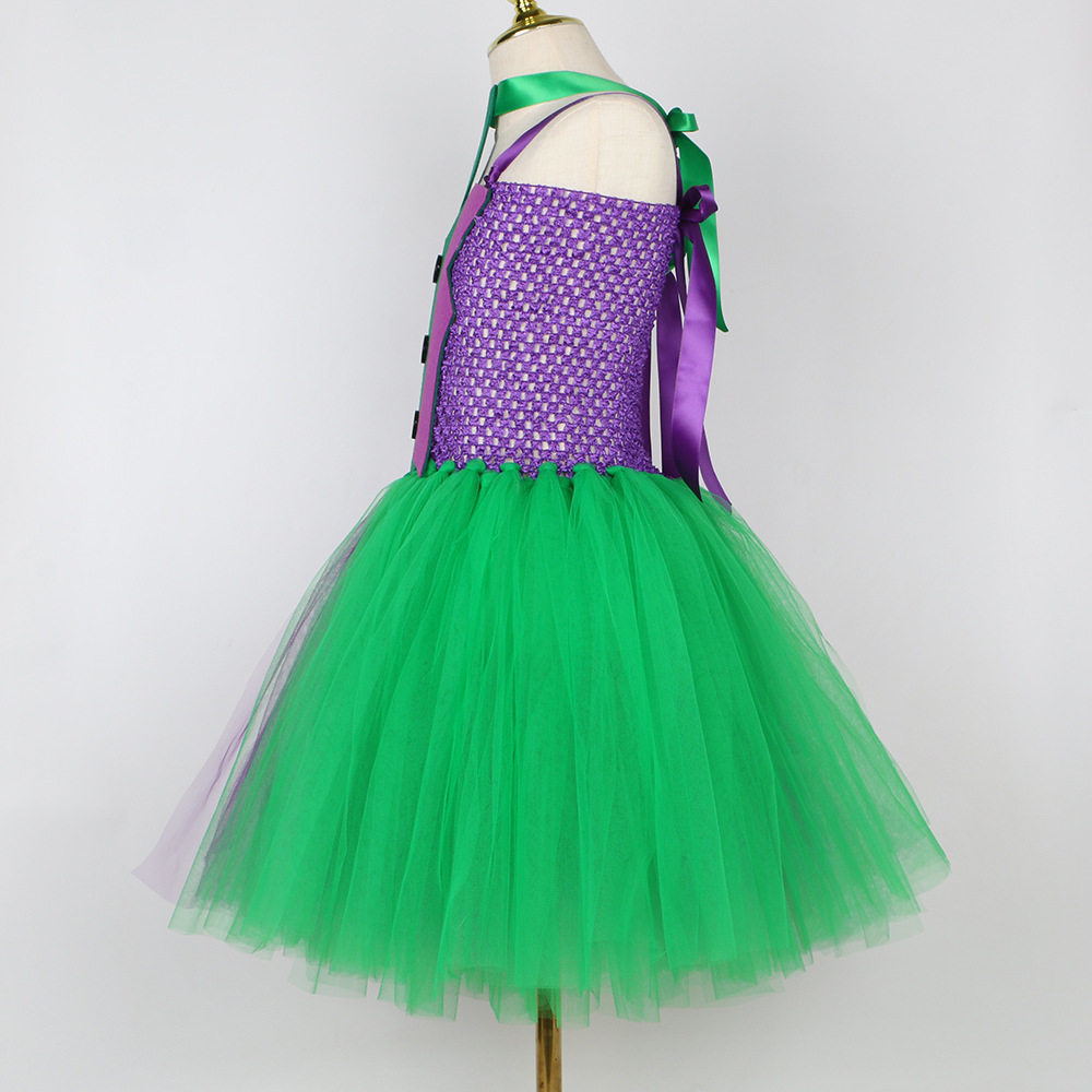 Abbigliamento per bambini Costumi per bambini di Halloween Il cavaliere oscuro Heath Ledger Batman Il Joker Gonna in tulle a rete per bambine_voghion.com