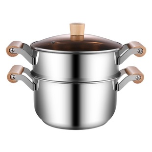 Stainless steel non-magnetic soup pot stew pot single handle milk pot thickened soup pot induction cooker baby food supplement pot