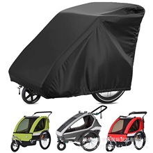 亚马逊热卖 自行车拖车罩210D黑色涂银牛津布拖车防雨罩防尘罩