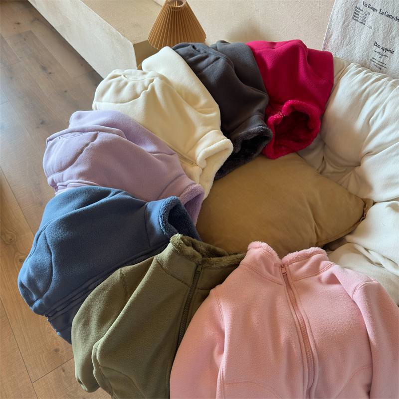 2024 Autumn and Winter New Children's Polar Fleece Tops Boys Baby Fleece Warm Tops Girls' Jackets