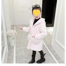 女童外套秋冬装2025新款韩版洋气中长款风衣夹棉加厚毛呢大衣