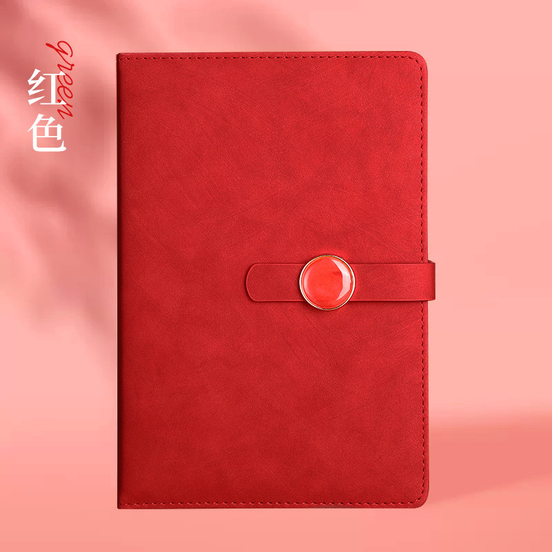 a5高颜值仿皮三折笔记本商务办公记事本套装高档文具用品可印log|undefined