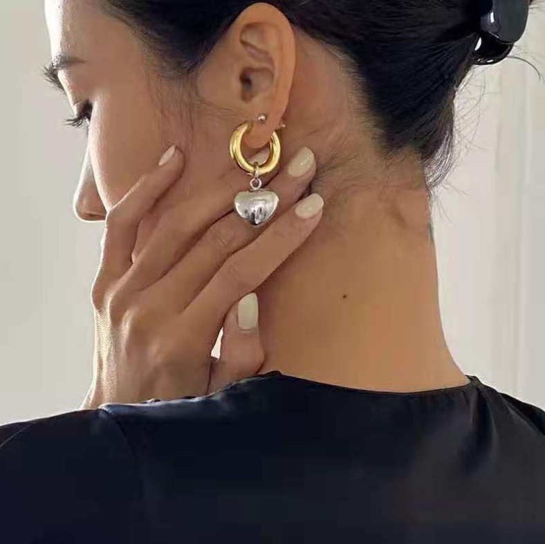 10g Weight Drop Earrings Classification Simple Style Heart Shape Alloy Plating Women's Drop Earrings