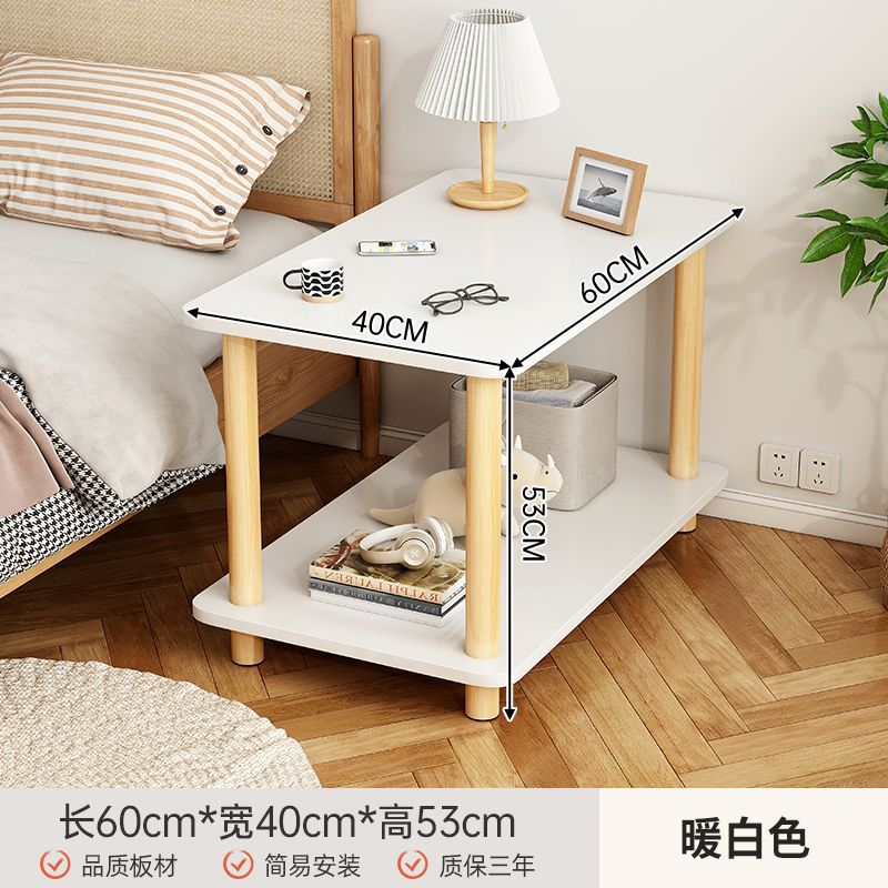 [원목다리-더블레이어] 웜화이트 60*40*53cm