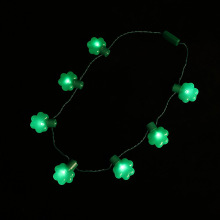 圣帕特里克节led三叶草发光项链7灯爱尔兰节日派对发光玩具