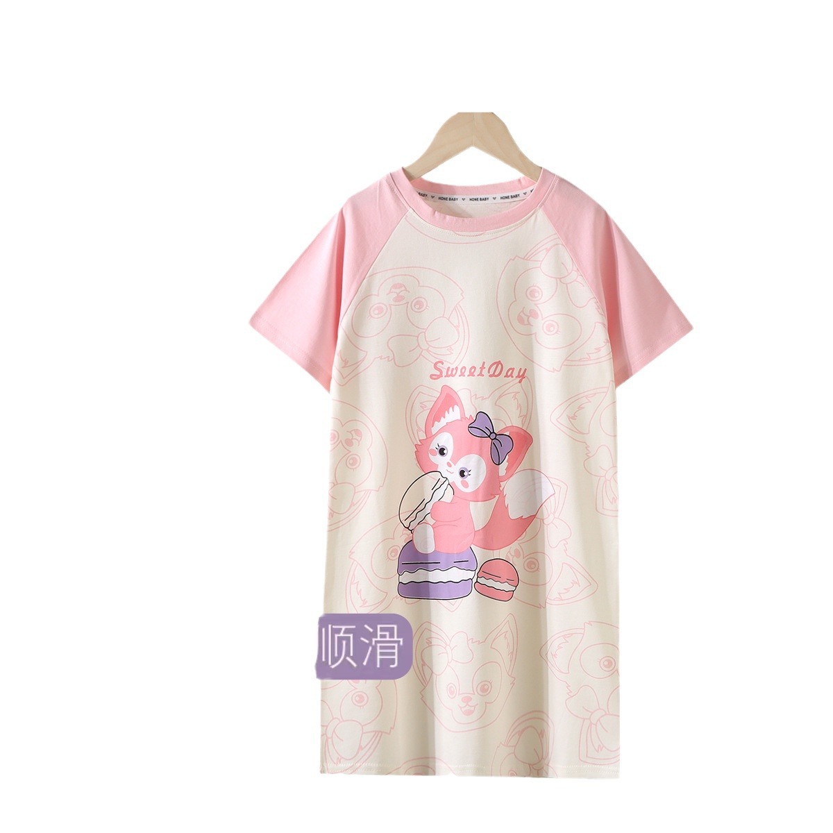 Pijama de algodón de verano versión suelta princesa niñas padres-hijos ropa de pijama de niñas de verano dibujos animados de manga corta ropa para el hogar