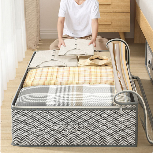 Cross-border best-selling under-bed storage bag with large capacity, visible hand-held storage bag for wardrobe organization of clothes and bedding, portable